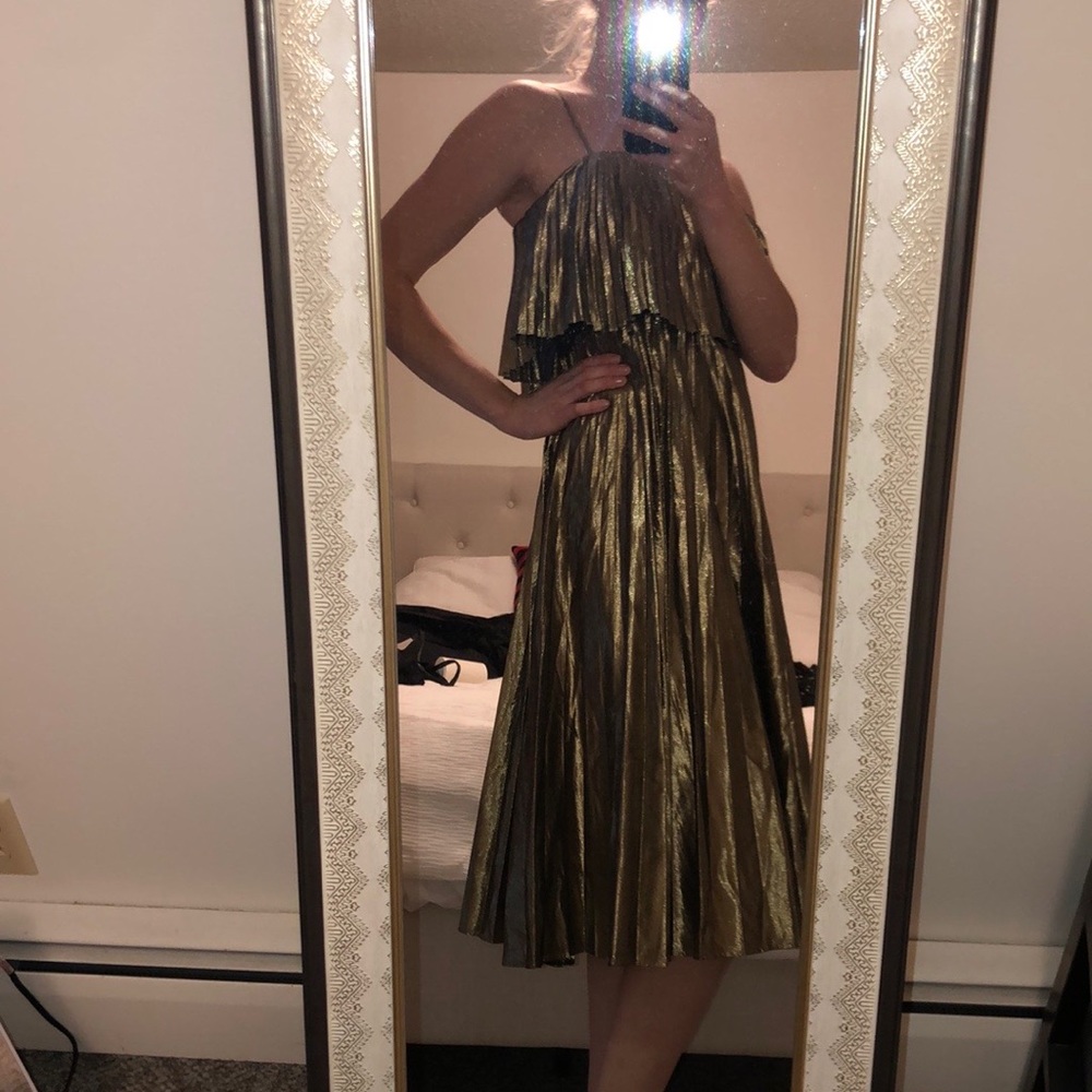 J Crew Gold Statement Dress